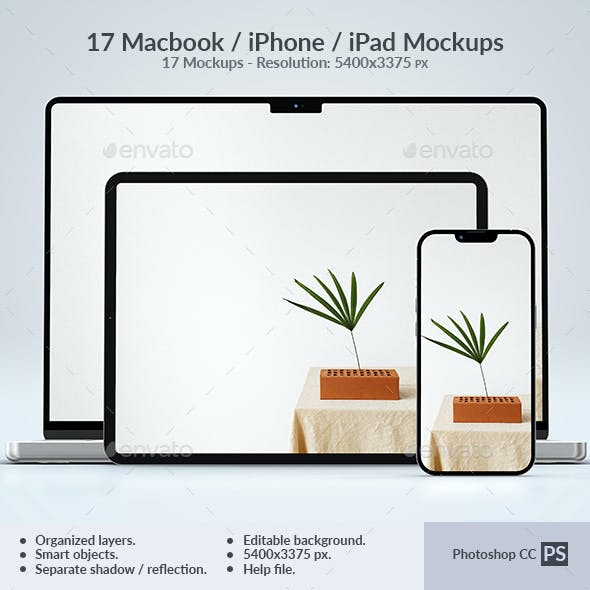 Macbook Pro / iPad / iPhone 13 Mockups
