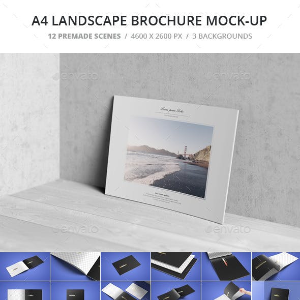 A4 Landscape Brochure Mock-Up