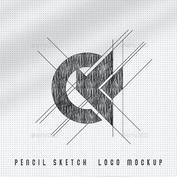 Pencil Sketch Photoshop Logo Mockup