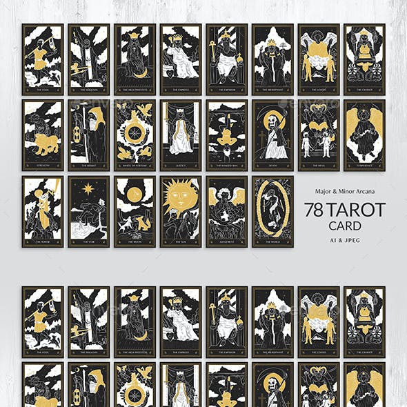 Tarot Card Illustration Set