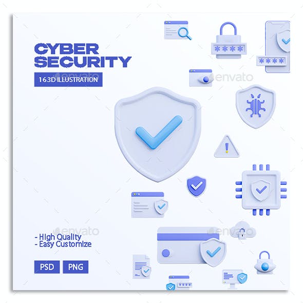 3d Cyber Security Icon