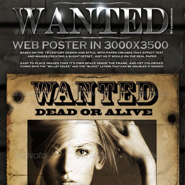 Old "Wanted" Poster - Editable