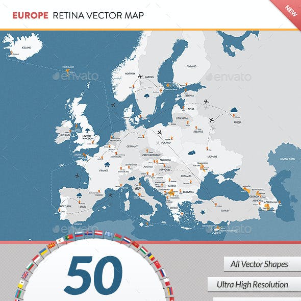 Europe Retina Vector Map