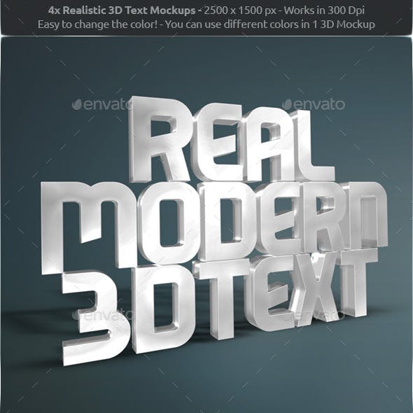 Real 3D Text Mockups V2