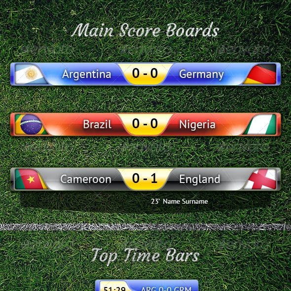 Score Bar PSD and other Football TV Elements