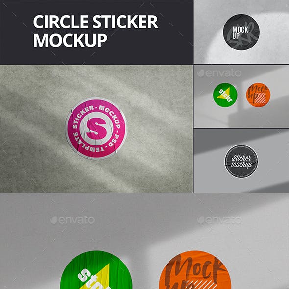 Circle Sticker Mockup